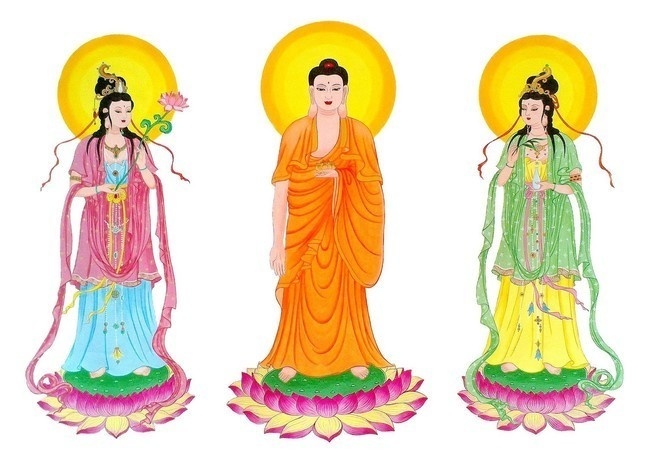 西方三圣图佛像图片下载