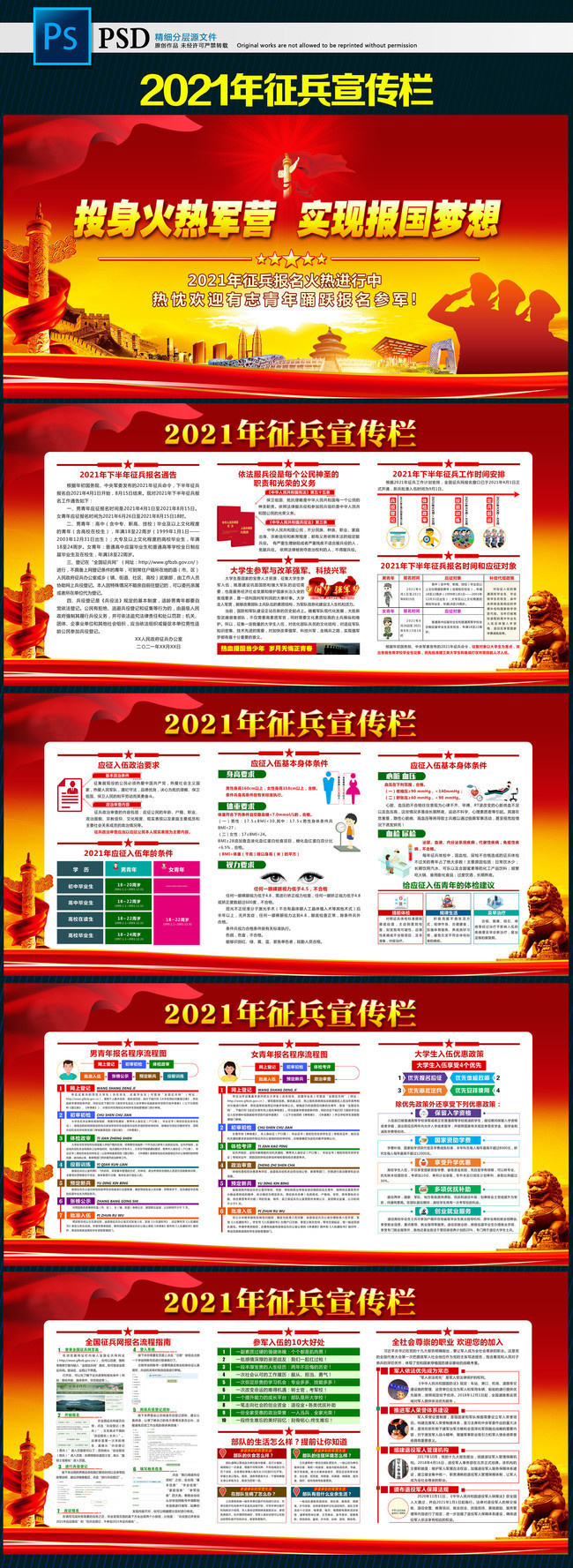 2021年征兵入伍宣传展板