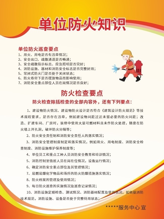 单位防火知识海报挂图