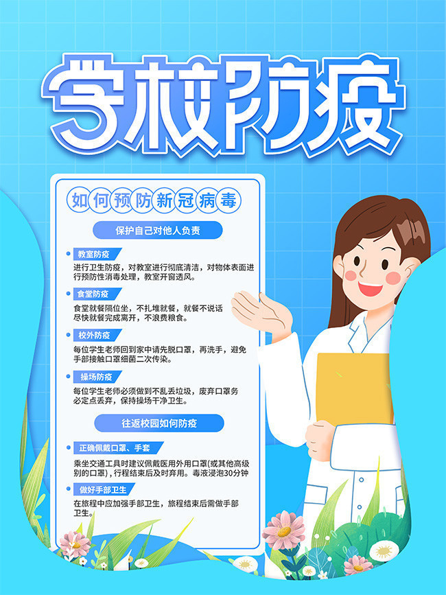 学校防疫科普小知识海报