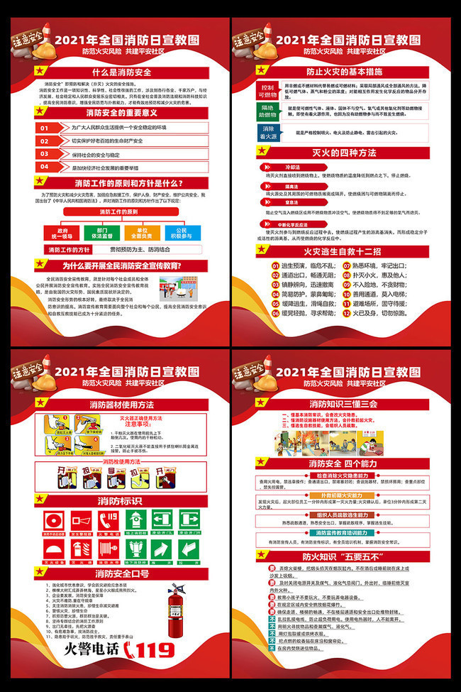 2021年消防日知识挂图