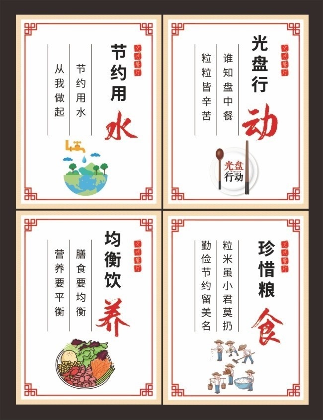 食堂餐饮光盘行动挂图