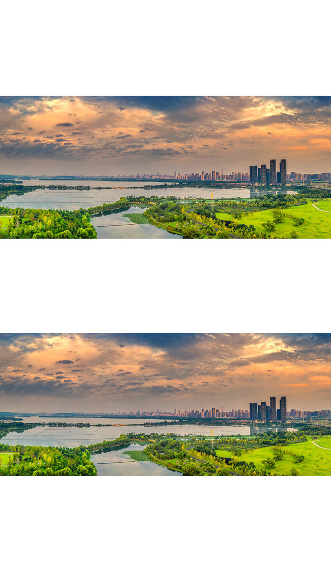 宽幅武汉城市景观全景图