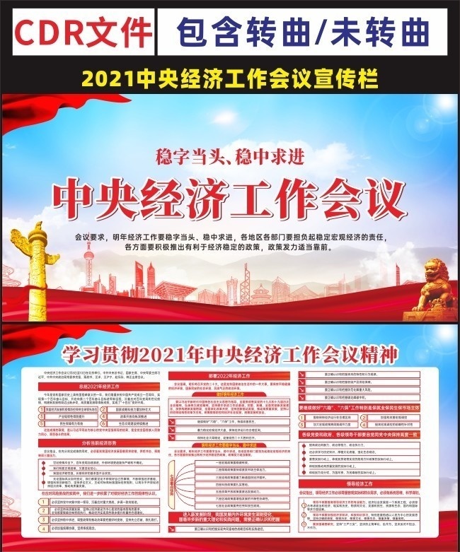 学习贯彻2021年中央经济工作会议精神展板