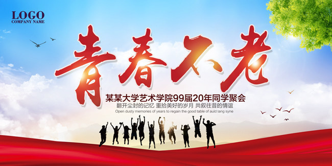 青春不老同学聚会展板