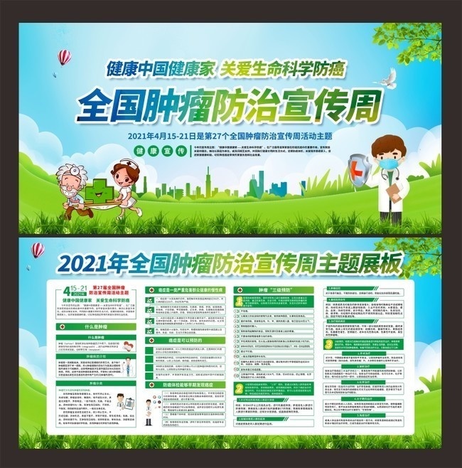 全国肿瘤防治宣传周两件套展板