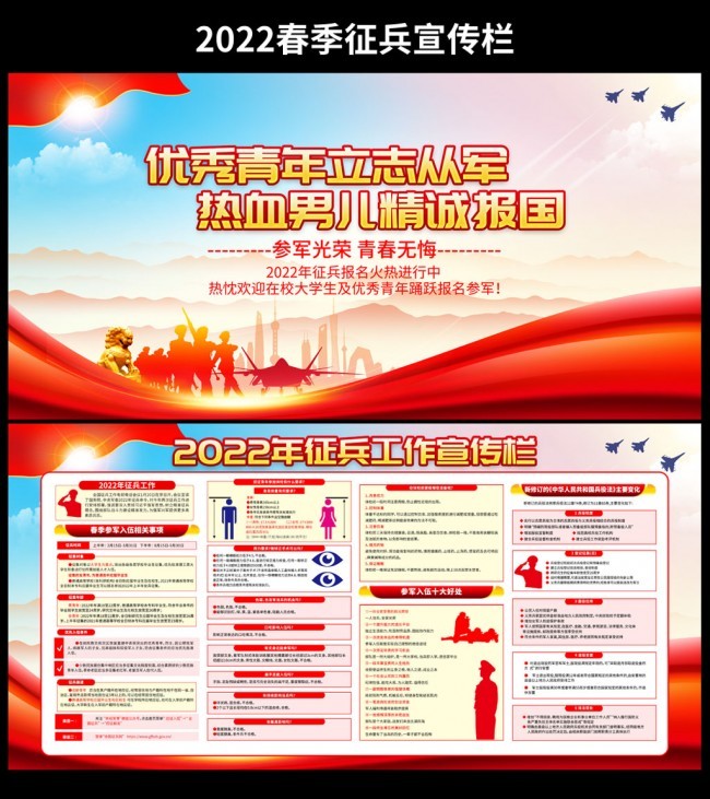 2022春季征兵宣传展板
