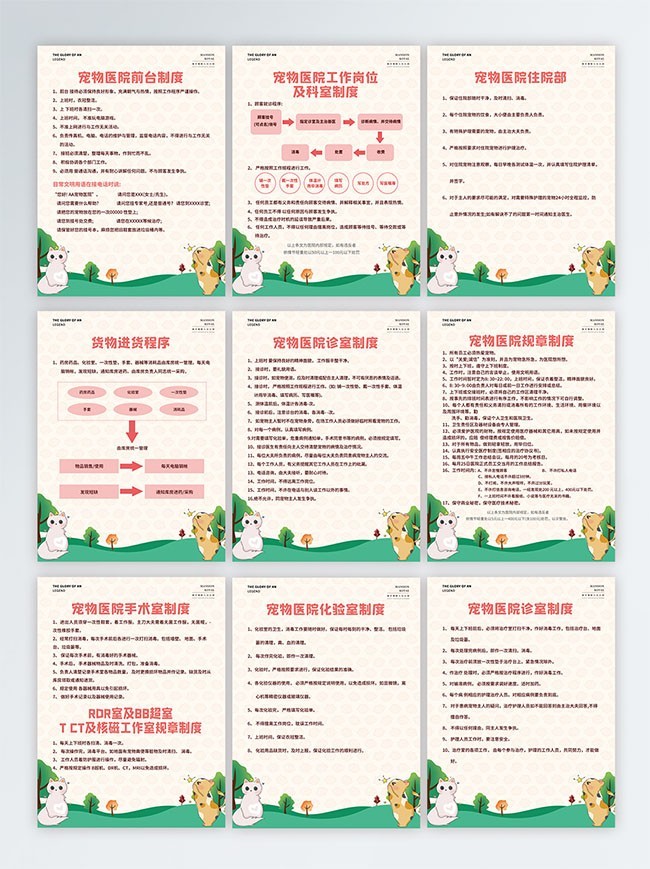 宠物医院制度展板图片下载