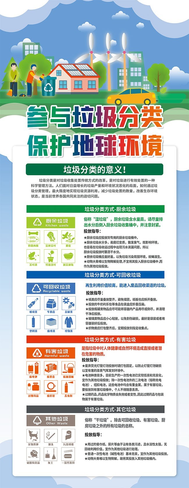 垃圾分类环保展架