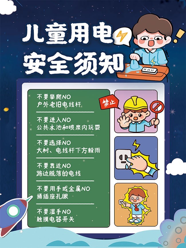 儿童用电安全须知海报
