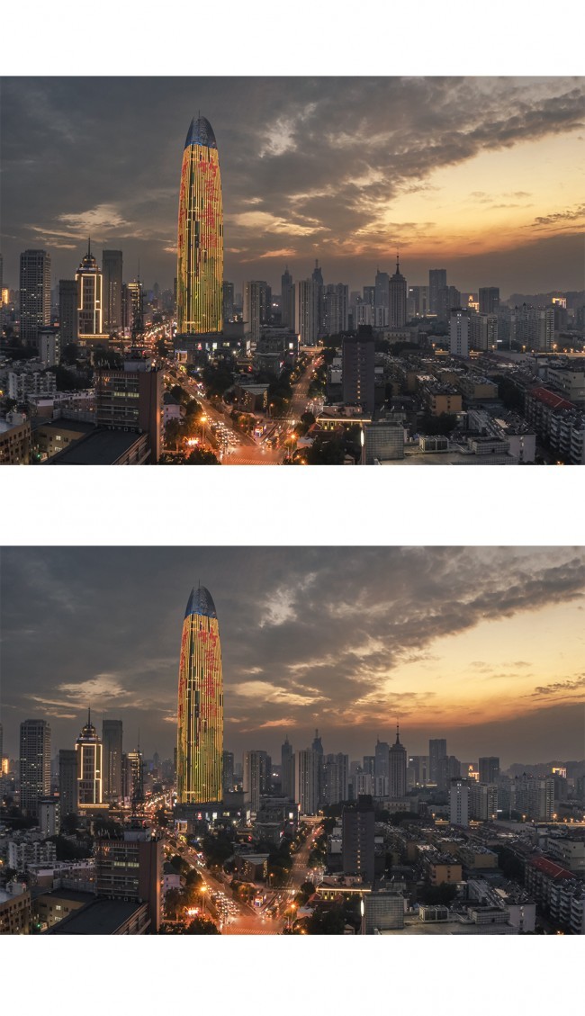 济南绿地普利中心夜色摄影图