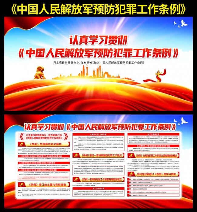 中国人民解放军预防犯罪工作条例宣传图