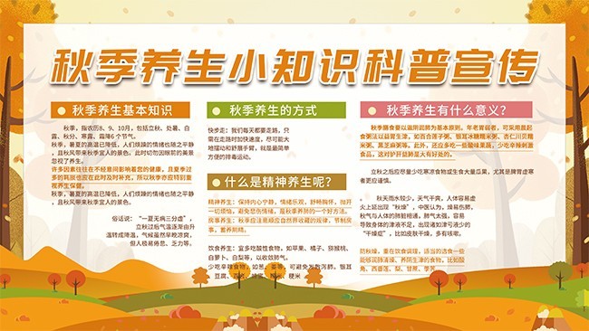秋季养生小知识科普展板