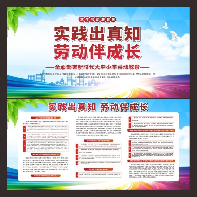学校劳动教育展板