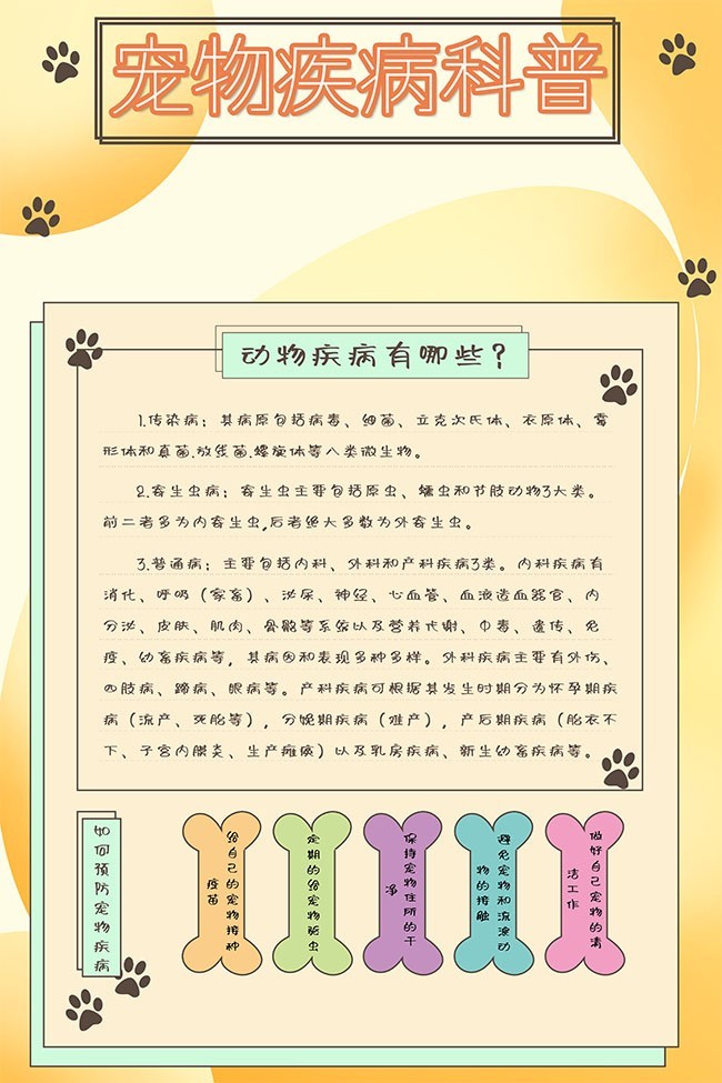 宠物疾病科普宣传海报图片
