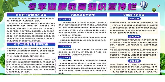 冬季健康教育知识宣传栏