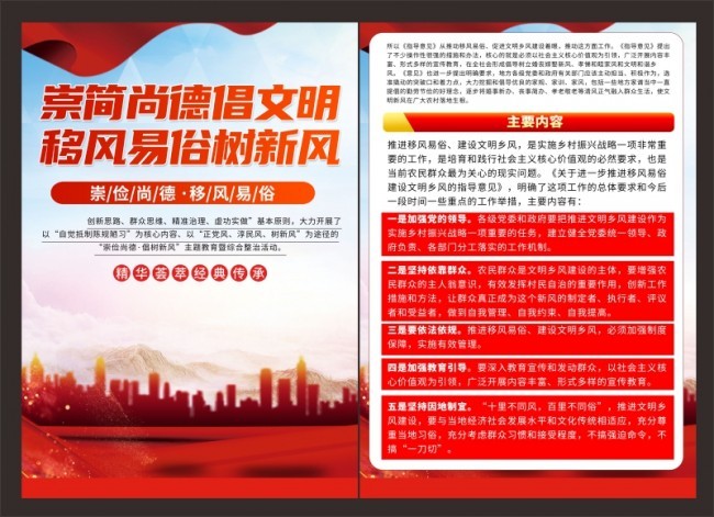 移风易俗宣传单页图片
