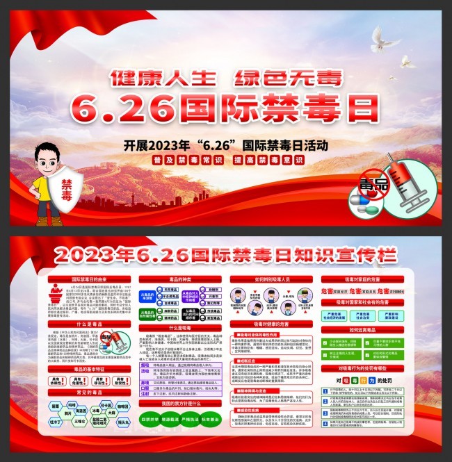 626禁毒日知识宣传栏