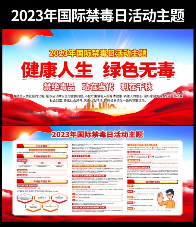 2023年国际禁毒日主题展板