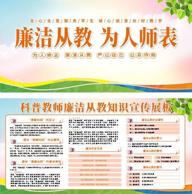 科普教师廉洁从教知识宣传栏