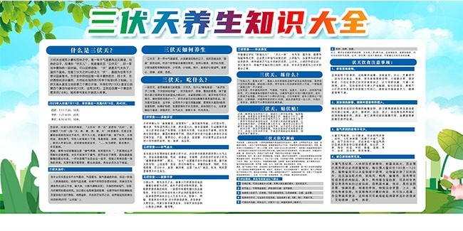 三伏天养生知识宣传栏