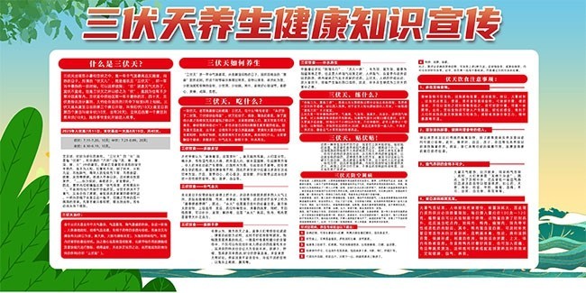 三伏天养生健康知识宣传栏