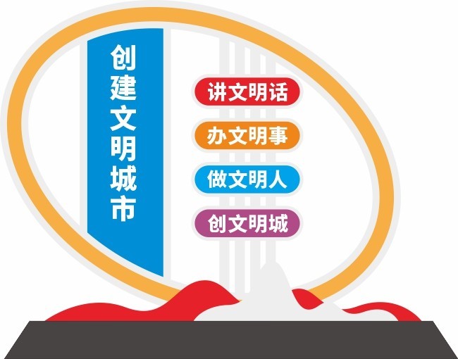 文明城市双创景观小品设计模板图片