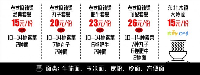 麻辣烫菜单图片
