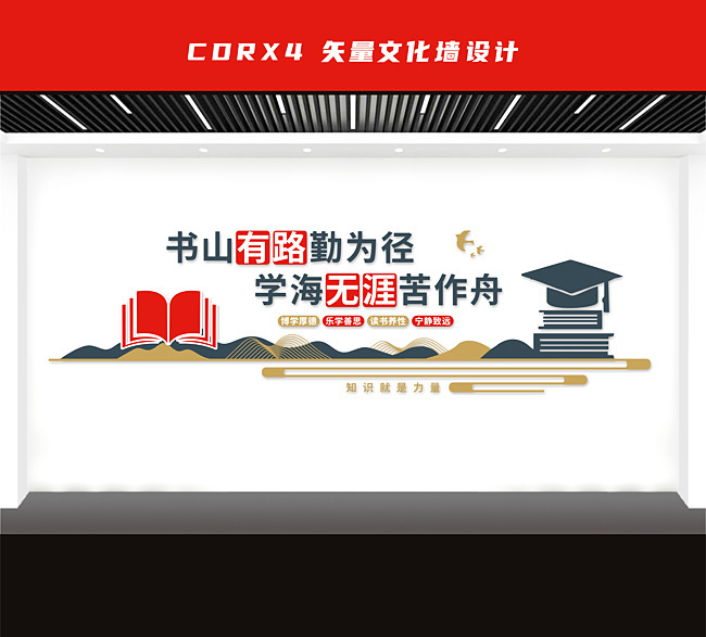 阅读室图书馆文化墙