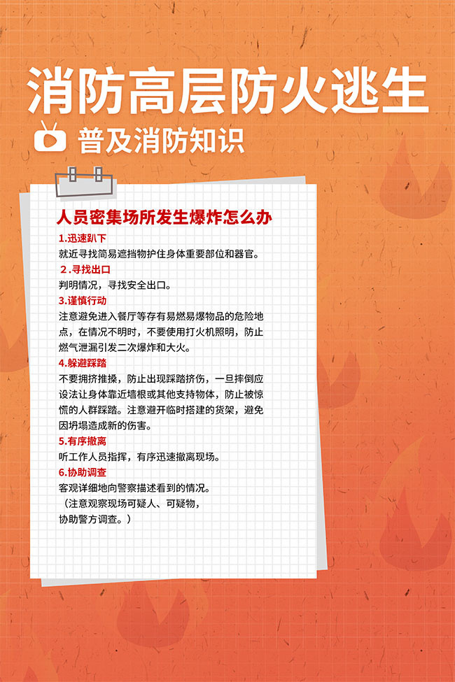 消防高层防火逃生宣传图片素材