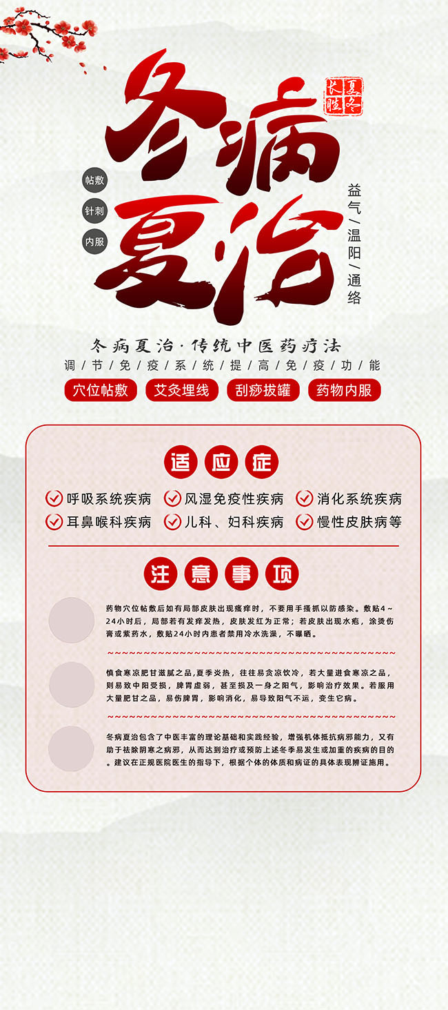 中国风冬病夏治宣传展架