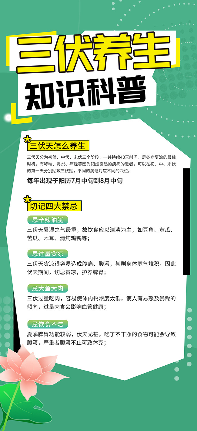 夏季三伏天养生攻略海报