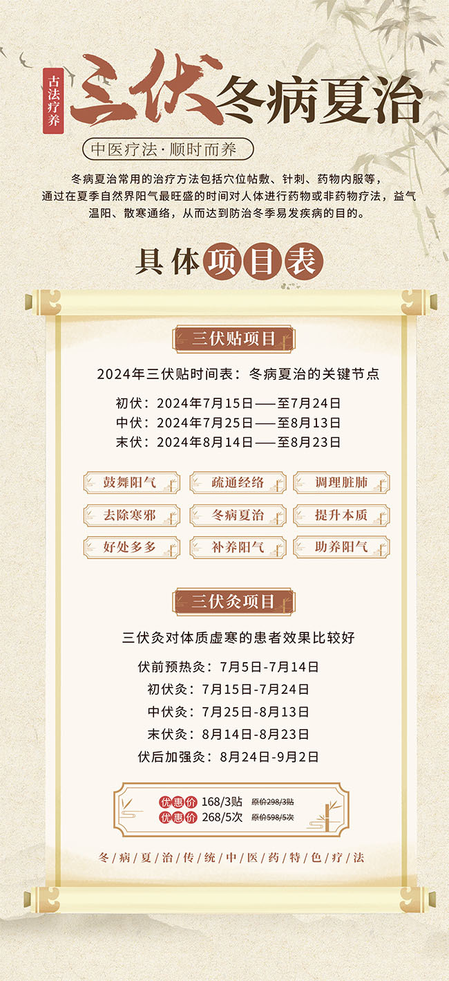 三伏天冬病夏治养生海报