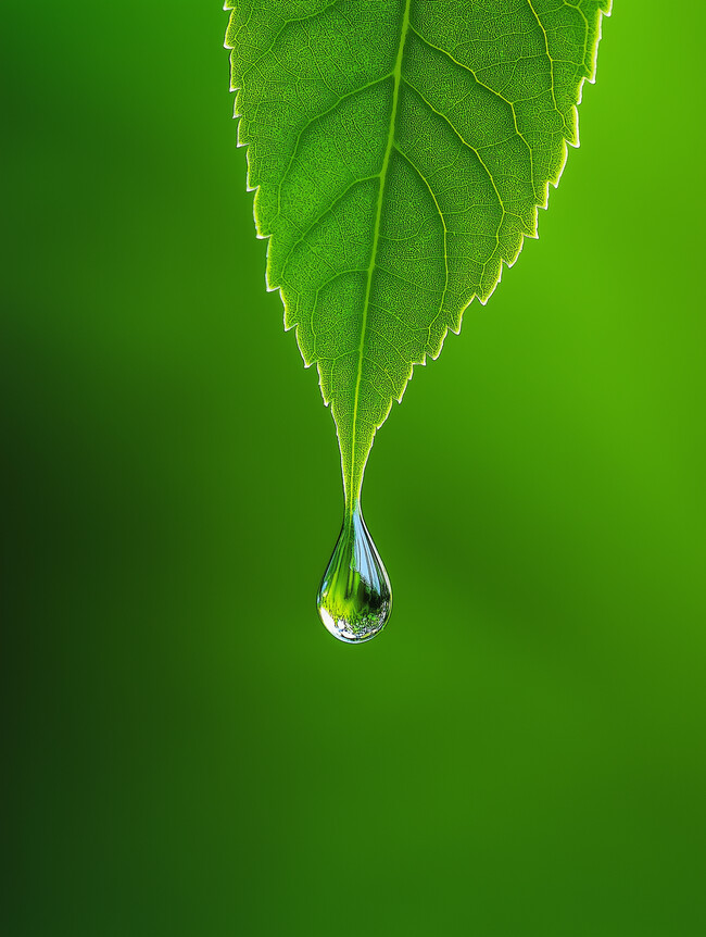 ��Ҷ�ϵ�ˮ����д��ֽ