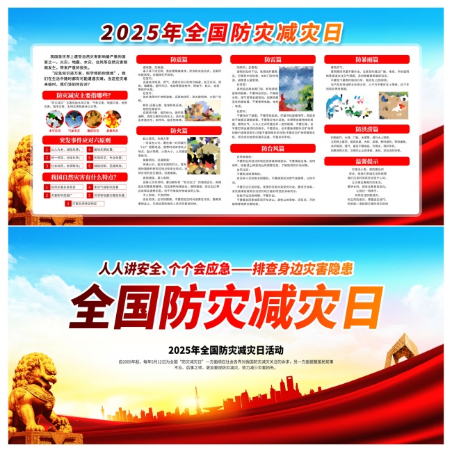 2025全国减灾防灾日主题板报