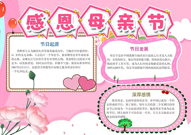 母亲节感恩妈妈小报