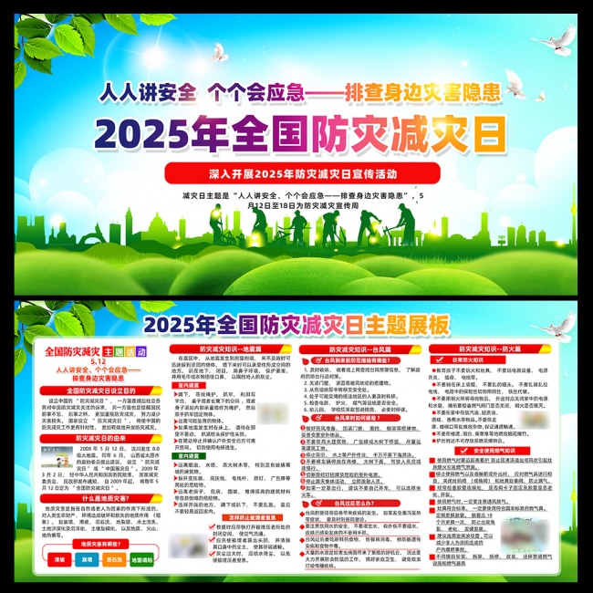 2025年防灾减灾日展板设计图