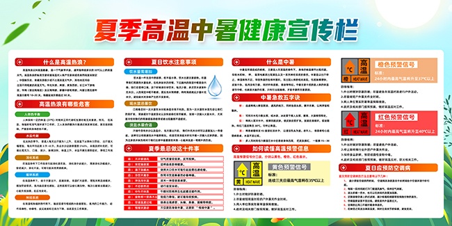 夏天防暑知识宣传栏