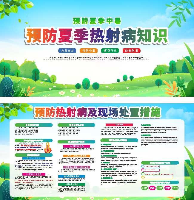 夏季预防热射病健康科普宣传栏图片