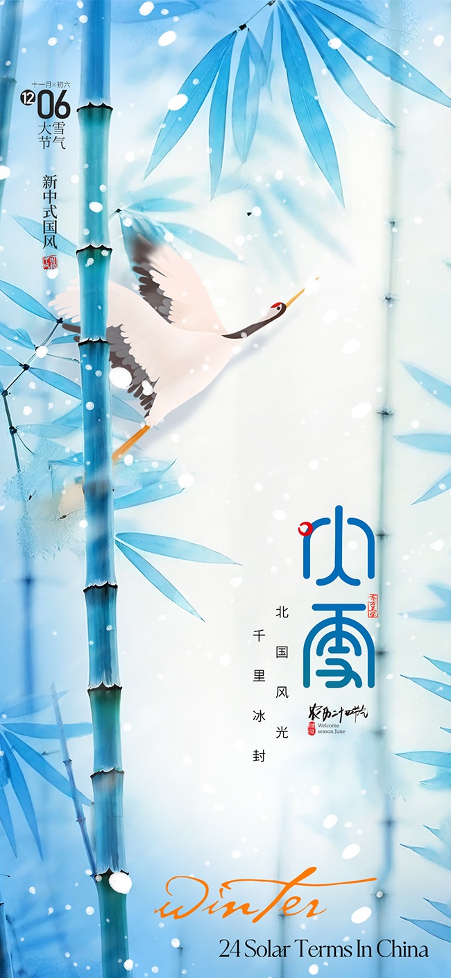 新中式国风大雪宣传海报
