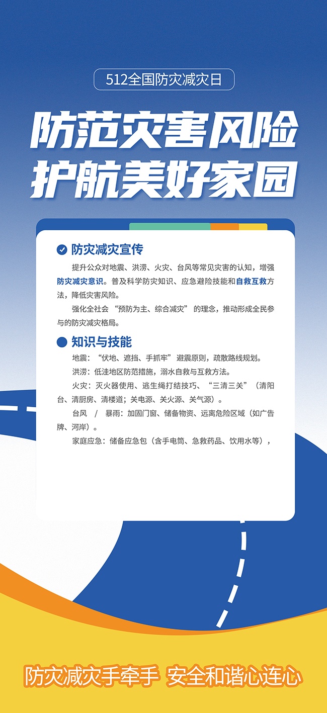 防范灾害风险护航美好家园防灾减灾知识海报