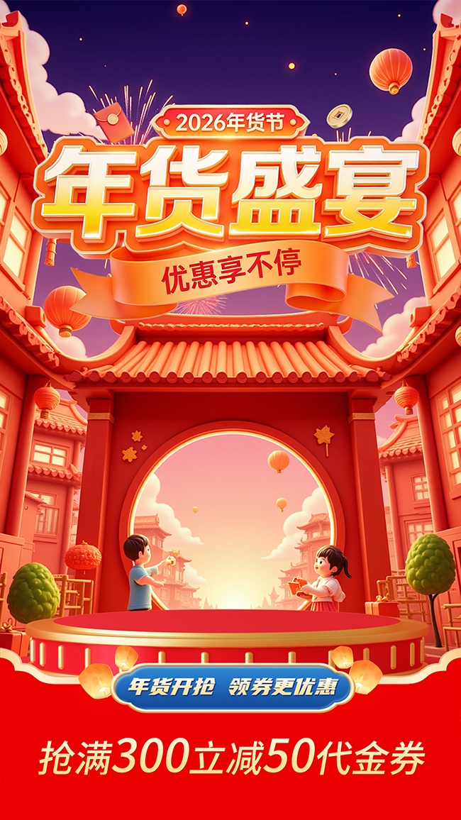 年货盛宴促销活动图片素材