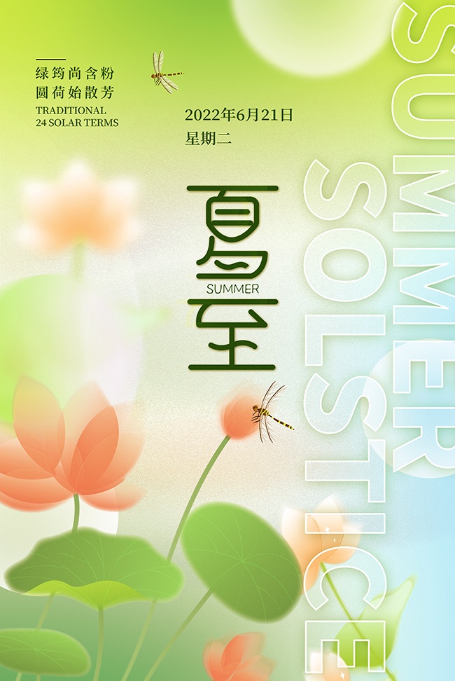 夏季夏至二十四节气广告