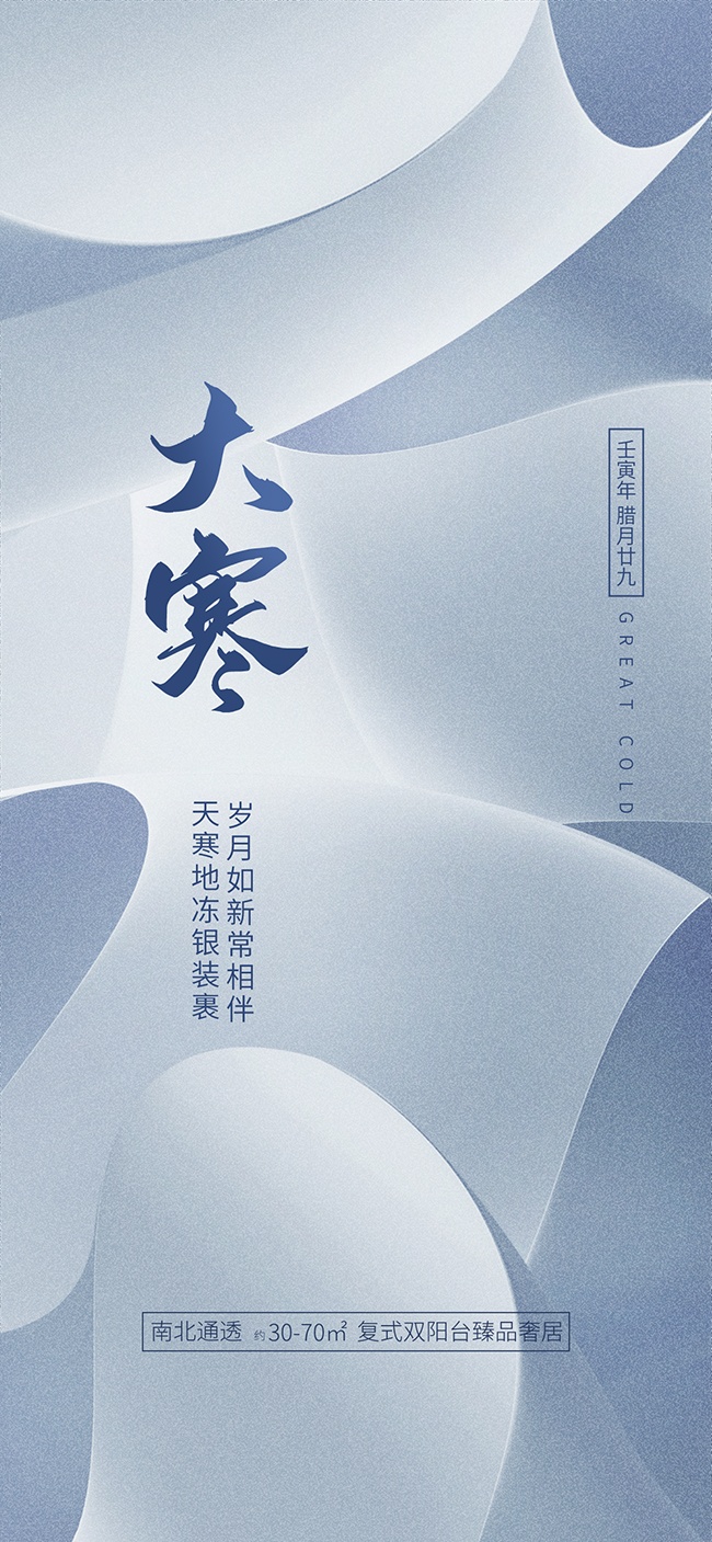 大寒中国传统节气海报