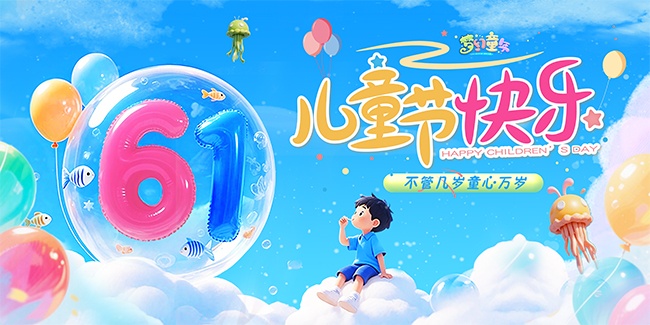 六一儿童节快乐宣传展板