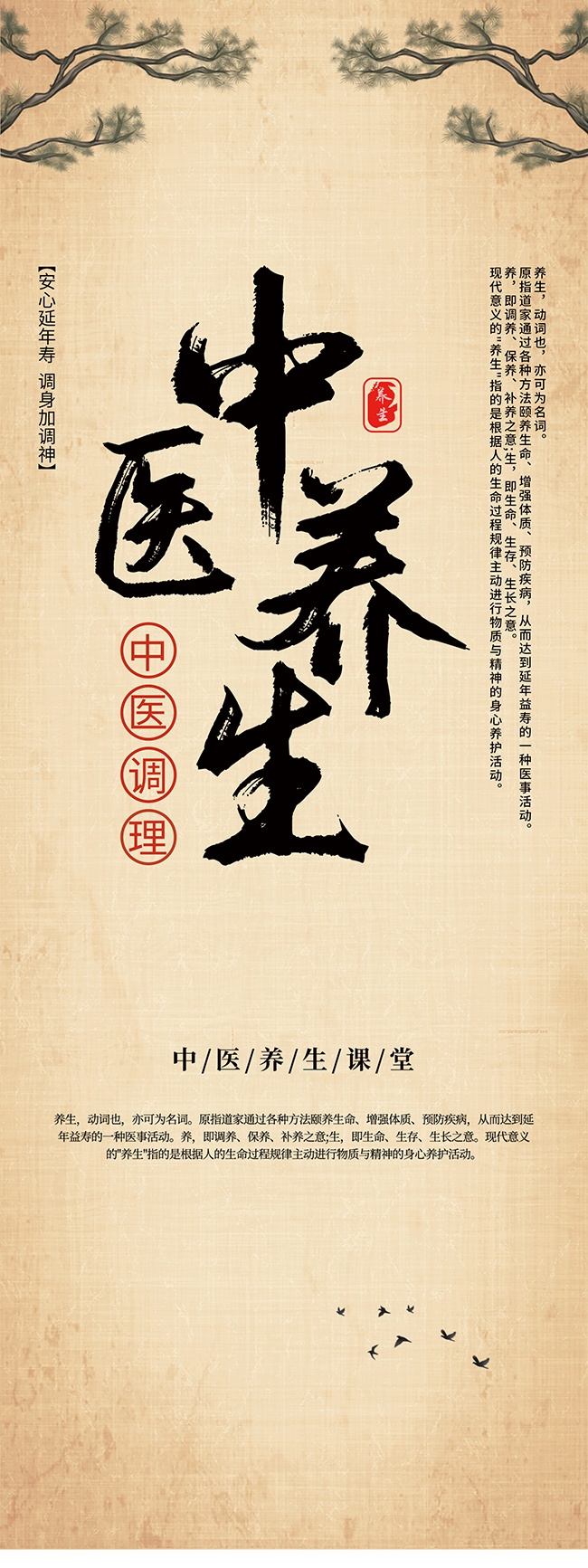 中国风中医养生展架海报