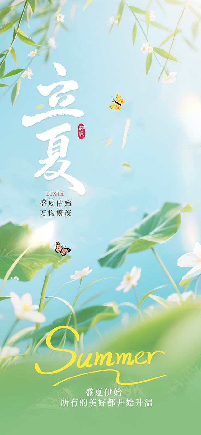 立夏节气简约海报