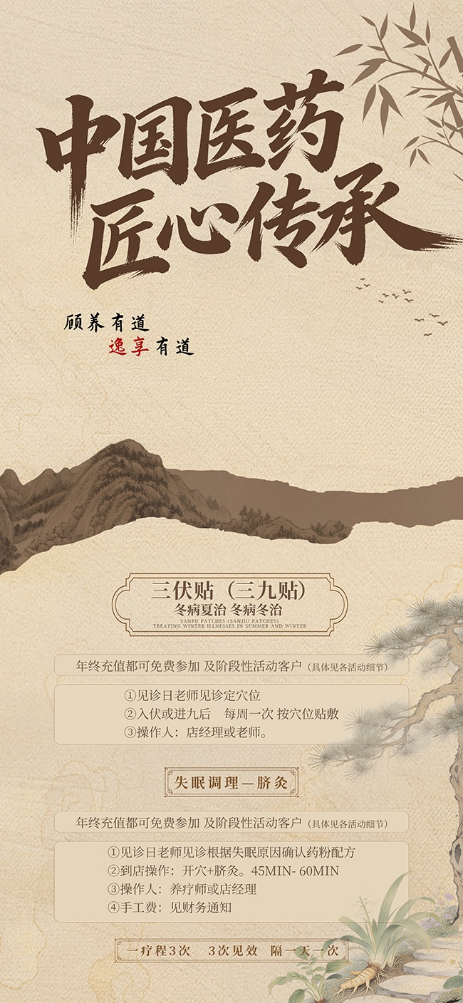 古风中医养生中国医药匠心传承海报设计