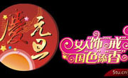 元旦与女人饰品字体设计矢量图