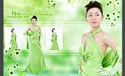 绿色婚纱美女PSD